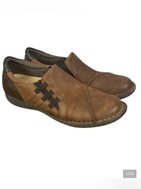 Earth Origins Women's Brown Leather Tamara Teri Slip On Loafer Shoe Sz 10